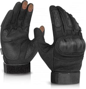 Black Tactical Touchscreen Motorcycle Gloves for All