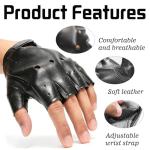 Classic Black Fingerless Motorcycle Gloves for Riders