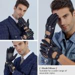 GSG Men's Black Leather Touchscreen Motorcycle Gloves