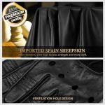 GSG Men's Black Leather Touchscreen Motorcycle Gloves