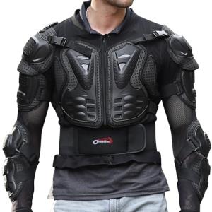 Men's Full Body Motorcycle Armor Jacket - Black