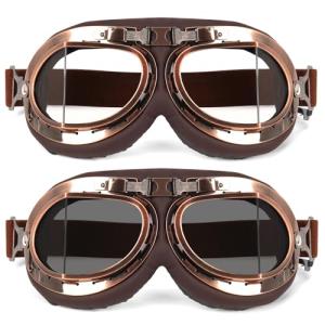 Lievermo Vintage 2-Pack Motorcycle Goggles for All