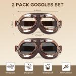 Lievermo Vintage 2-Pack Motorcycle Goggles for All