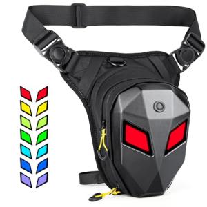 Untrxr Devil's Eyes Motorcycle Leg Bag with Straps