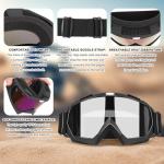 2 Pack Motorcycle Goggles with Neck Bandanas