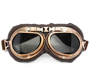 Vintage Aviator Motorcycle Goggles with Smoke Lens