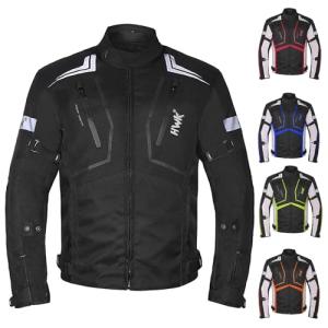 HWK Scorpion Black Motorcycle Jacket with Armor