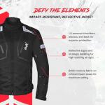 HWK Scorpion Black Motorcycle Jacket with Armor