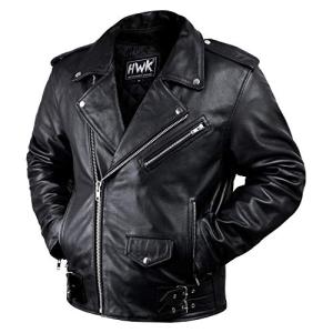 HWK Brando Vintage Leather Motorcycle Jacket - XXL