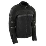 Milwaukee Leather Black Armored Motorcycle Jacket for Women