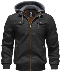 GGleaf Men's Waterproof Vintage Motorcycle Bomber Jacket