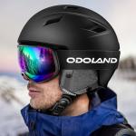 Odoland Ski Helmet and Goggles Set - Black