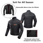 BORLENI Windproof Motorcycle Riding Jacket with Armor