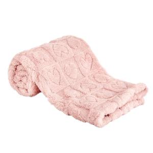 Cozy Heart Checkered Baby Blanket - Light Pink