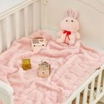 Cozy Heart Checkered Baby Blanket - Light Pink