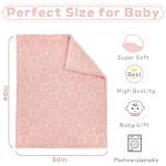 Cozy Heart Checkered Baby Blanket - Light Pink
