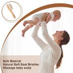 Wooden Baby Hair Brush Set with Goat Bristles