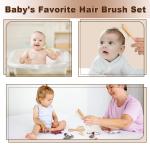 Wooden Baby Hair Brush Set with Goat Bristles