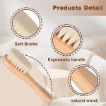 Wooden Baby Hair Brush Set with Goat Bristles