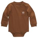 Carhartt Brown Long-Sleeve Baby Bodysuit, 12 Months