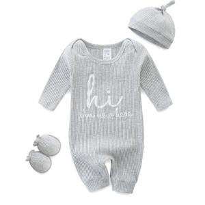 Gray Unisex Newborn Jumpsuit for Baby Photoshoots