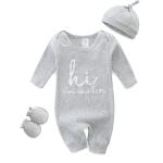 Gray Unisex Newborn Jumpsuit for Baby Photoshoots