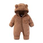 Newborn Fleece Bear Outfit with Mittens and Footies