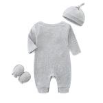 Gray Unisex Newborn Jumpsuit for Baby Photoshoots