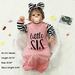 Baby Girl Little Sister Stripe Sleeper Gown