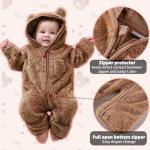 Newborn Fleece Bear Outfit with Mittens and Footies