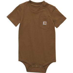 Carhartt Baby Short-Sleeve Pocket Bodysuit, Brown