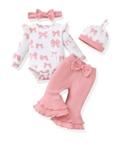 Baby Girl Long Sleeve Romper and Pants Set