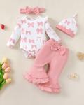 Baby Girl Long Sleeve Romper and Pants Set