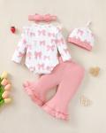 Baby Girl Long Sleeve Romper and Pants Set
