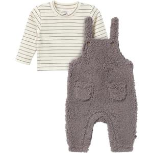Gerber Baby Boys' Microplush Overall Set - Gray