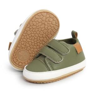 Soft Leather High Top Baby Sneakers - Green