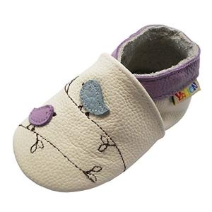 YALION Soft Leather Baby Walking Shoes, Cartoon Birds
