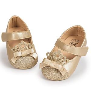 Baby Girls' Sequined Crown Ballet Flats