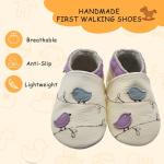 YALION Soft Leather Baby Walking Shoes, Cartoon Birds