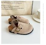 Toddler Suede Clogs with Adjustable Buckle Sandals