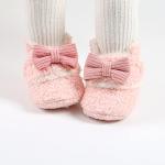 Cozy Pink Baby Girl Booties with Bowknot