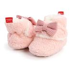 Cozy Pink Baby Girl Booties with Bowknot