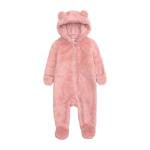 Unisex Plush Bear Ears Baby Winter Jumpsuit