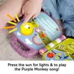 Fisher-Price Purple Monkey Musical Storybook Electronic Learning Toy for Baby & Toddler
