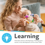 Nuby Twist-a-Ring Rattle Teether Toy for Babies, Multicolor