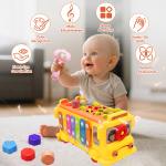 SaveJoy Baby Busy Bus Learning Toy Montessori Toddler Sensory Toys,Educational Gifts for Kids Boys & Girls