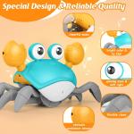 Lvelia Crawling Crab Baby Toy, Tummy Time Gifts for Toddler & Newborn, Light-Up Walking Dancing Moving Crab with Music & Obstacle Avoidance, Infant Rechargeable Sensory Development Toy (Green)