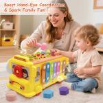 SaveJoy Baby Busy Bus Learning Toy Montessori Toddler Sensory Toys,Educational Gifts for Kids Boys & Girls