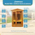 Xmatch 2-Person Outdoor Infrared Sauna with Bluetooth