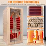 Compact 1-Person Infrared Hemlock Wooden Sauna